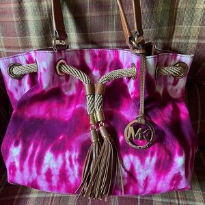 Michael Kors gorgeous like new condition hot pink tie dye bag!!